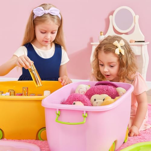 Image of 25 Liters /Toy Storage Box Large Size /Toy Storage Organiser /Toy Basket Storage Box for Kids Big Size Storage Container Box Stackable /Wheels /Locking Lid & Handle (PACK OF 1)
