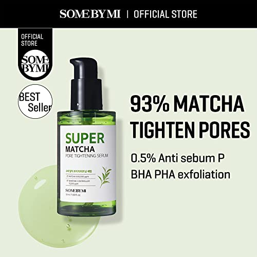 SOME-BY-MI-Super-Matcha-Pore-Tightening-Serum-169Oz-50ml-Made-from-Match-Water-for-Sensitive-Skin-Skin-Moisturizing-and-Purifying-Effect-Blackheads-Sebum-and-Pore-Care-Korean-Skin-Care