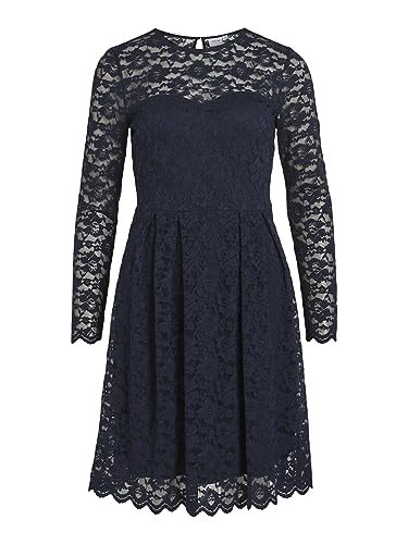 Vila Damen Vikalila L/S Lace - Noos Dress, Navy Blazer, XS EU