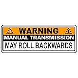 Warning Bumper Sticker Stick Shift Manual Transmission Vinyl Sticker Decal 8" x 3" -  Kramer sticker's shop