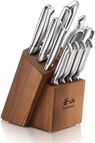 Cangshan Sanford Series 1027150 German Steel 12-Piece Knife Block Set, Acacia
