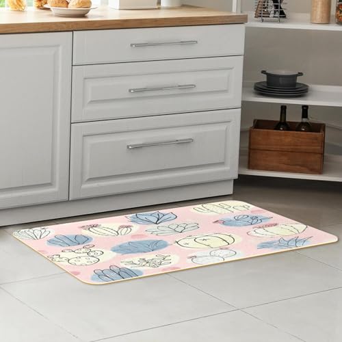 Alfombras de cocina de cactus: juego de 2 tapetes antideslizantes y lavables 7