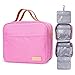 VONDERSO - Bolsas de aseo para colgar, organizador de maquillaje portátil grande, color rosa, resistente al agua, para accesorios de viaje, ducha de baño, Pink