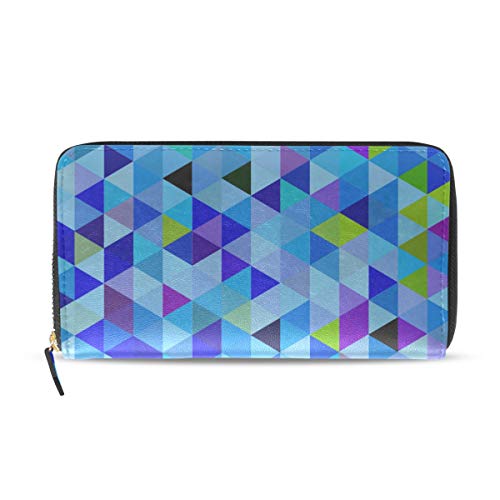 Preisvergleich Produktbild Blau Saubere Geometrische Design Lange Passport Clutch Geldbörsen Reißverschluss Brieftasche Fall Handtasche Geld Organizer Tasche Kreditkarteninhaber Für Dame Frauen Mädchen Männer Reisegeschenk
