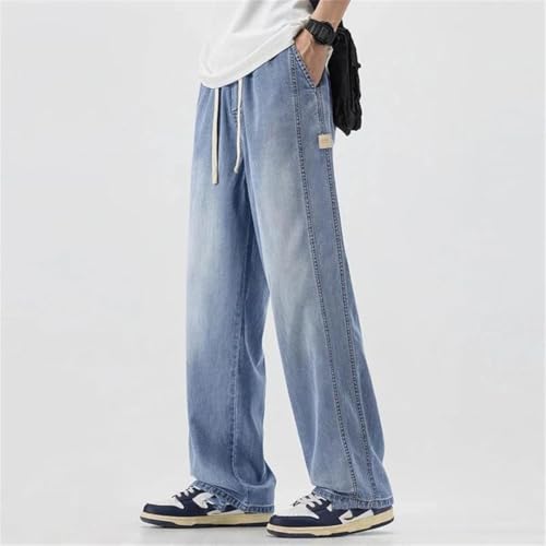 Men's Elastic Jean Loose Fit Straight Leg Comfortable Casual Cowboy Pants Cargo Pants3