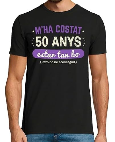 latostadora - Camiseta 50 Anys, 1969 Catalan para Hombre Negro L