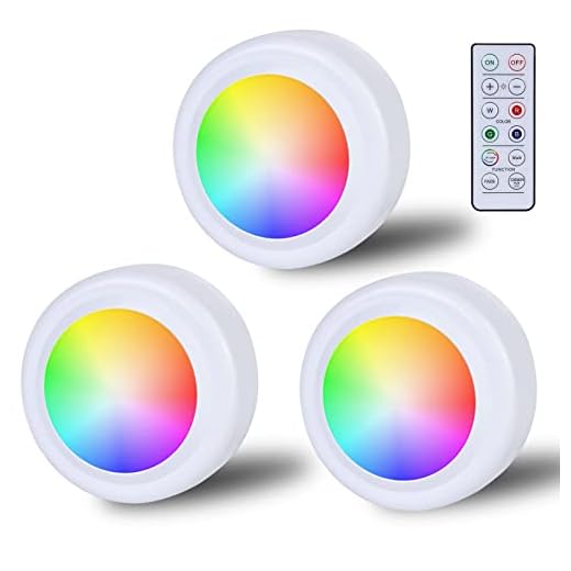 LED RGB Spots Batteriebetrieben mit Fernbedienung, 16 Farbwechsel Schrankbeleuchtung Dimmbar Vitrinenbeleuchtung Kabellos LED Touch Lampe Timer und Memoryfunktion Led Spot Batterie zum Klebepads
