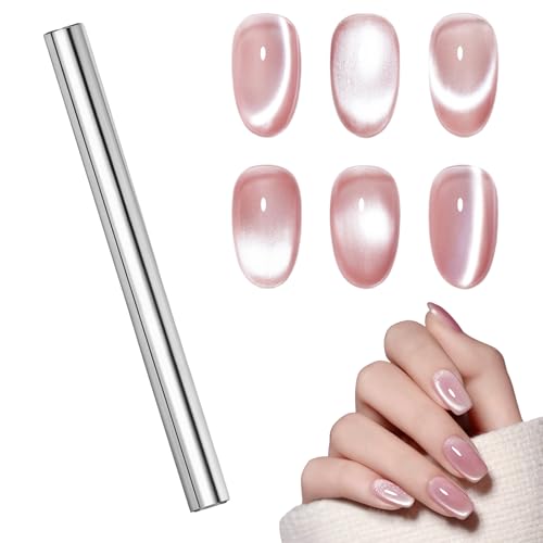 Flintronic Cat Eye Magnet for Nails Super Long Double Ended Nail Magnet Pen Nail Art Magnetic Wand Nail Polish Magnet Pens Magnetic Gel Polish Salon Tools for Nail Art Home DIY