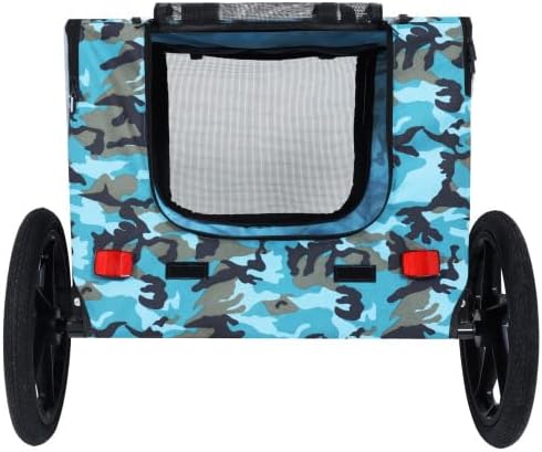 【LuckyNote】 Outdoor Heavy Duty Collapsible Pet Bike Trailer with 16-Inch All-Terrain Wheels & Universal Hitch – Foldable Dog/Cargo Carrier Cart for Bicycles, 42.5x31.5x27.5 Inches