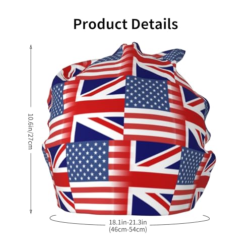 Union-Jack American Flag Children Hip Hop Knitted Hat Kids Elastic Leisure Knit Cap Warm Sleep Beanies Black2