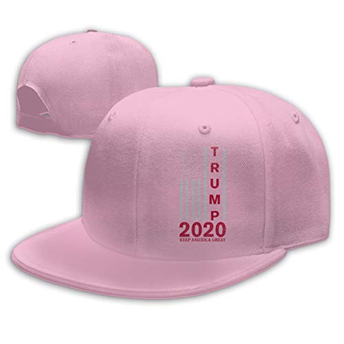 FOECBIR Trump 2020 Keep America Great Snapback Flat Baseball Cap Unisex Adjustable Pink