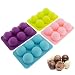Freshware CB-650 Silicone 6-Cavity Round Chocolate Truffle, Candy and Gummy Mold, Pack of 4