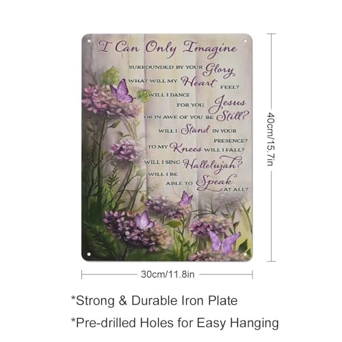 Zltegako Plaque en métal rustique « I Can Only Imagine » - Décoration murale Homw - Cadeau pour meilleur ami, fête des mères, fête des pères, anniversaire pour femme et homme - 30,5 x 40,6 cm – vue 2