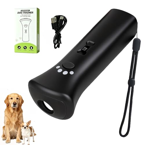 Pet Gentle Trainer Ultrasonic for Dogs Ultrasonic Anti Barking Device 32 Ft Range Barks No More Indoors Outdoors Behavior Correct Safe & Rechargeable Compact Bark Control for Dogs (1PC)