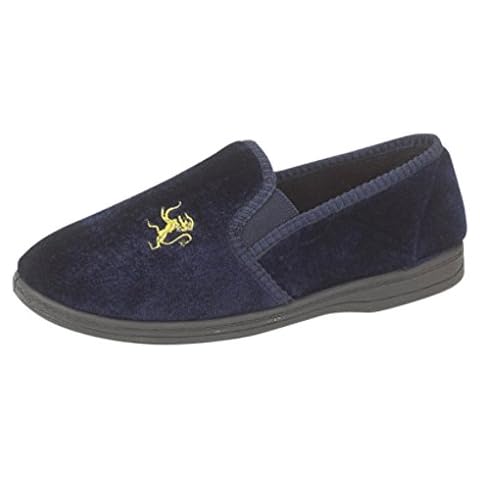 Boys Navy Blue Lion Motif Slippers Cover