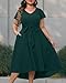 Plus Size Holiday Dress Women Emerald Dark Green High Low V Neck Long Flowy Elegant Dresses with Pockets