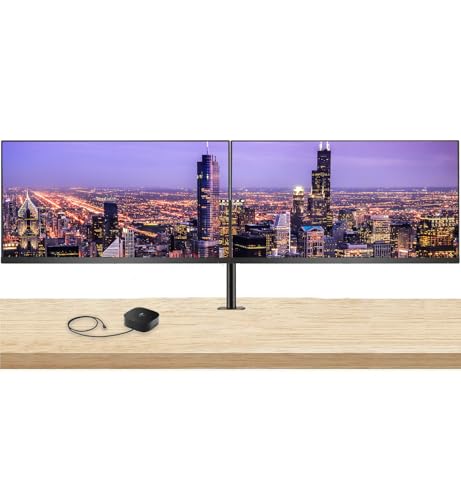 Image of HP Series 7 Pro 27-inch 727pk 4K UHD (3840 x 2160) LCD HDR Monitor, 2-Pack - Daisy Chain, DisplayPort, USB Hub, Thunderbolt 4 Bundled with Desk Mount Dual Stand & USB-C Multiport G5 Dock