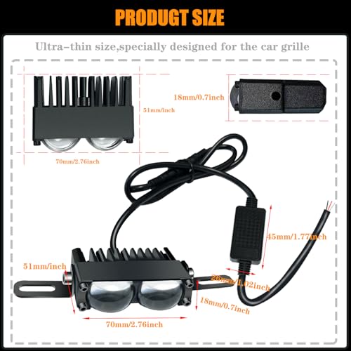 Luz LED auxiliar para parrilla 2.7" 2 piezas miniatura 3