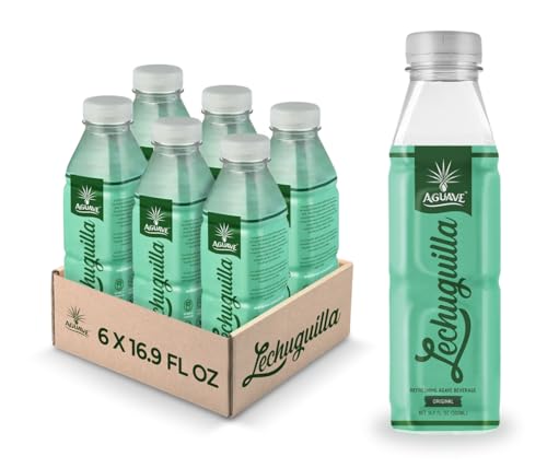 AGUAVE Lechuguilla, Prebiotic Agave Drink, 16.9Fl Oz | Nonalcoholic, Fermented Agave | Low Sugar | Traditional Mexican Soft Drink (6 Pack, Lechuguilla Original)