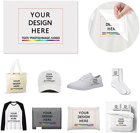 Custom DTF Transfer Prints, DIY Heat Transfer Logo Image for Clothing DTF Film Iron On Your Logo Text Name Design Personalized Hoodie T-Shirt Jean Jacket, Team Uniform Customization( 11*8.5inch)