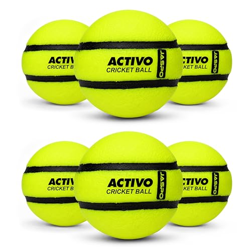 Image of jaspo Activo Air Core Indoor Cricket Ball |PU Material |Hollow Aircore Design |Soft Impact Play | 75g Lightweight |Safe for Indoor Cricket |Non-Toxic Build |Comfortable Grip |Durable & Kids-Friendly