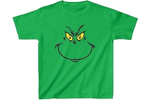 Youth Grinch Face Christmas T-Shirt