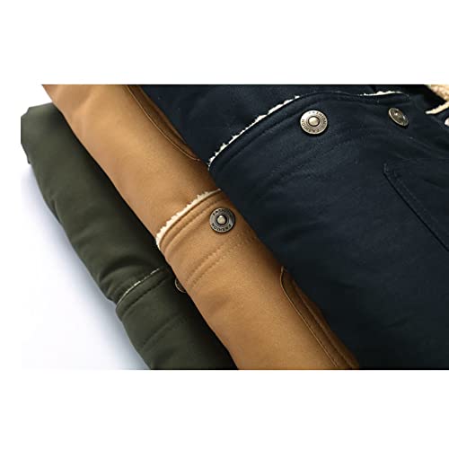 Jaqueta masculina casual inverno engrossar jaqueta militar forro de lã vários bolsos casaco cargo de