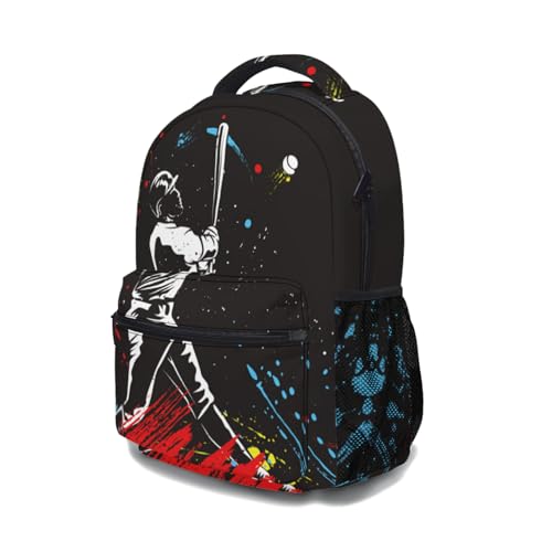 Giwawa Baseball Kids Backpacks, Sports Print School Bags Daypacks for Boys Girls Women Men Students Travel Laptop, Adjustable Shoulder Strap & Multiple Pockets Bookbag3