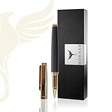 Hörner Legno Ebenholz-Tintenroller I Edle Geschenk-Box I Schreibfarbe Blau I Strichstärke M 0,7 mm I Hochwertiges Etui I Moderner Grip I Business Rollerball I Linkshänder & Rechtshänder