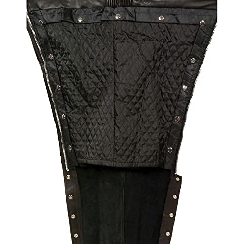 Image of Milwaukee Leather Men's Thermal Lined Premium Leather Motorcycle Bikers Riders Chaps