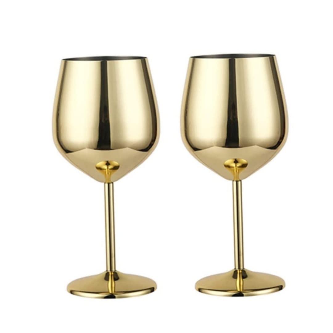 Verre de vin blanc rouge en métal or pour pique-nique et soirées chic en plein air