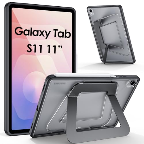 JUQITECH Kickstand Case for Samsung Galaxy Tab S11 5G 11 Inch 2025 Ultra-Stable Dual Stand Anti-Bending Multi-Angle Slim Lightweight Thin Hard Back Soft Edge Handle Protective Cover SM-X730 X736B