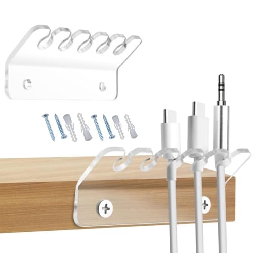 Soporte de cable acrílico | Soporte organizador de cables acrílicos | Organizador de cable multifuncional para cable USB, cable de carga para teléfono móvil, cable de red, cable de auriculares
