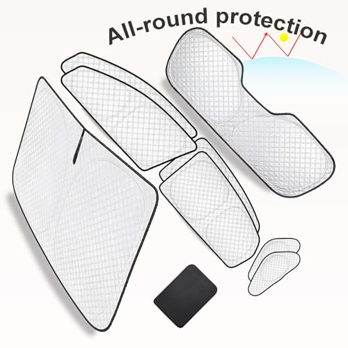 Image of KMF 8pcs Thicken Car Window Shades for Hyundai Sonata Sedan Accessories 2015-2019, Custom Windshield Sunshade Privacy Car Window Covers for Side Rear, Sun Visor UV Block and Blackout for Camping