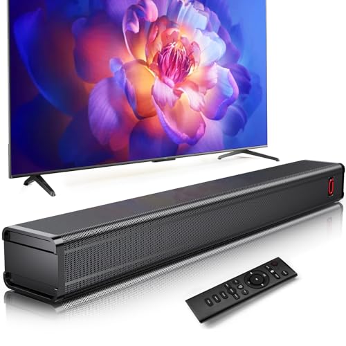 Tisco Barra de Sonido 2.0 con Subwoofer Integrado, 120W 32', Dolby Atmos, Sonido Envolvente 3D, Bluetooth 5.4, HDMI/Óptico/USB/AUX, con Mando, Montaje en Pared, para TV, PC, Juegos y Proyector