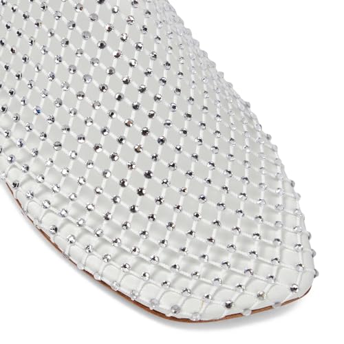 Crystal-Embellished Mesh Flats Square Toe Rhinestone Ballet Flat Slip On Ballerina Shoes Comfort Casual Glitter Flat Shoe for Woman2