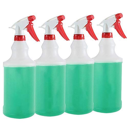 4 Pack 25 oz Spray Bottle Empty Spray Bottles, Spray Bottles For Cleaning Solutions, Clear Plastic Spray Bottle Plant Mister Refillable Trigger Sprayer for Cleaning Solutions, Hair, Essential Oils