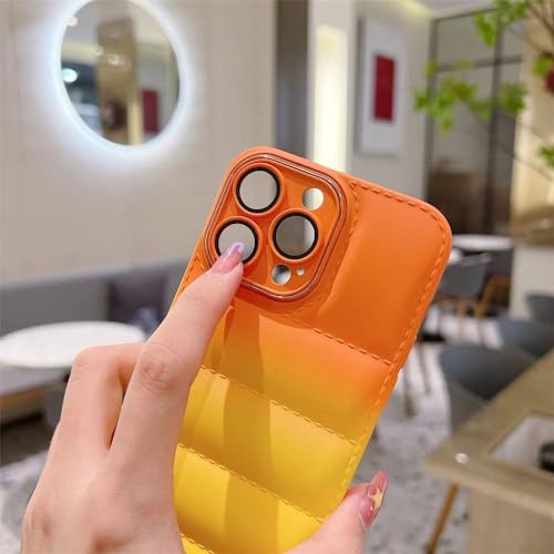 Lanière iPhone 13 Pro Max silicone doudoune dégradé rose bleu - 4