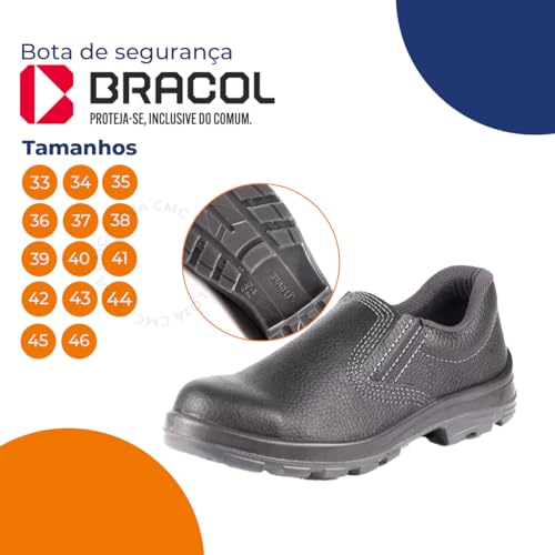 Sapato Botina De Segurança Elastico Usafe Usls Bico Aço Epi (Moderno, PRETO, BR, Adulto, Numérico, 3