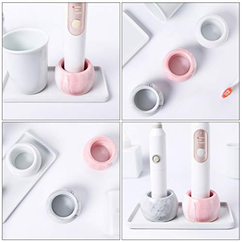 Doitool 3Pcs Mini Toothbrush Stand Marble Individual Electric Toothbrush Holder For Bathroom Vanity Countertops Storage Stands #TOP7