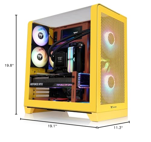 Image of Thermaltake View 390 Air; Mid Tower; 2x120mm CT Fans Included; 360mm Radiator Support; 420mm GPU Clearance; Hidden Connector Support; Rotatable PCIe Slots; Butter Caramel; CA-11F-00MMWN-00