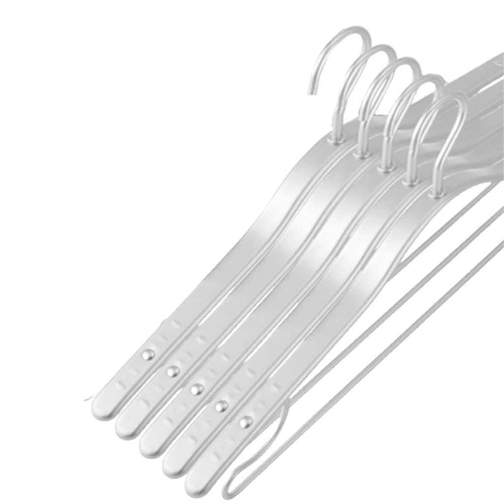 MOBYGKFY 5pcs Metal Clothing Hanger Aluminum Alloy Thicken Winter Coat Hanging Rack Space Saver Storage Clothes Hangers(B)