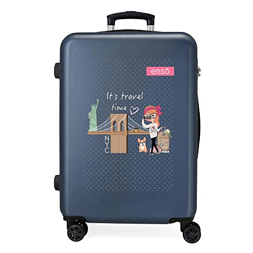 Enso Travel Time Maleta mediana Azul 46x65x23 cms Rígida ABS Cierre de combinación lateral 56L 3 kgs 4 Ruedas dobles Enso Travel Time Maleta mediana Azul 46x65x23 cms Rígida ABS Cierre de combinación lateral 56L 3 kgs 4 Ruedas dobles