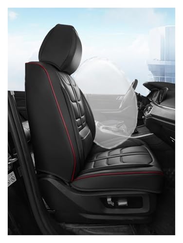 Housses de siège voiture en cuir premium noir, protection intégrale 5 places