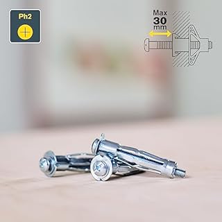 Rapid Confezione da 10 Tasselli ad Espansione in Metallo per Pareti Cave in Cartongesso e Truciolari dallo Spessore di 6 -21 mm, Supportano fino ad un Carico di 50 Kg