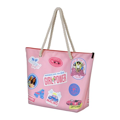 Sac de plage Barbie Malibu grand format cabas rose d'été
