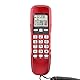Multifunktionales Wandtelefon mit LCD Display, Kabelgebundenes Festnetztelefon für Zuhause und Büro, Telefon ID für Anrufererkennung (Rot)
