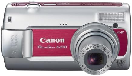 Canon PowerShot A470 7.1 MP Digital Camera with 3.4x Optical Zoom (Red)