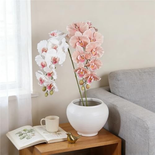 DSFVERVD Orchidée Papillon Artificielle Phalaenopsis Artificiel de 38,6 Pouces à 9 têtes – vue 4