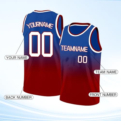 Image of Custom Basketball Jersey for Men - Personalized Name & Number, Embroidered or Printed, Athletic Shirt for Kids, Boys & Youth